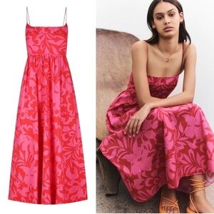 Shona Joy Antonia Ruched Panel Midi Dress Size 2